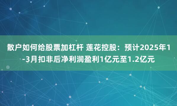 散户如何给股票加杠杆 莲花控股：预计2025年1-3月扣非后净利润盈利1亿元至1.2亿元