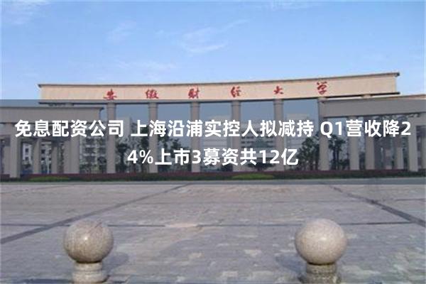 免息配资公司 上海沿浦实控人拟减持 Q1营收降24%上市3募资共12亿